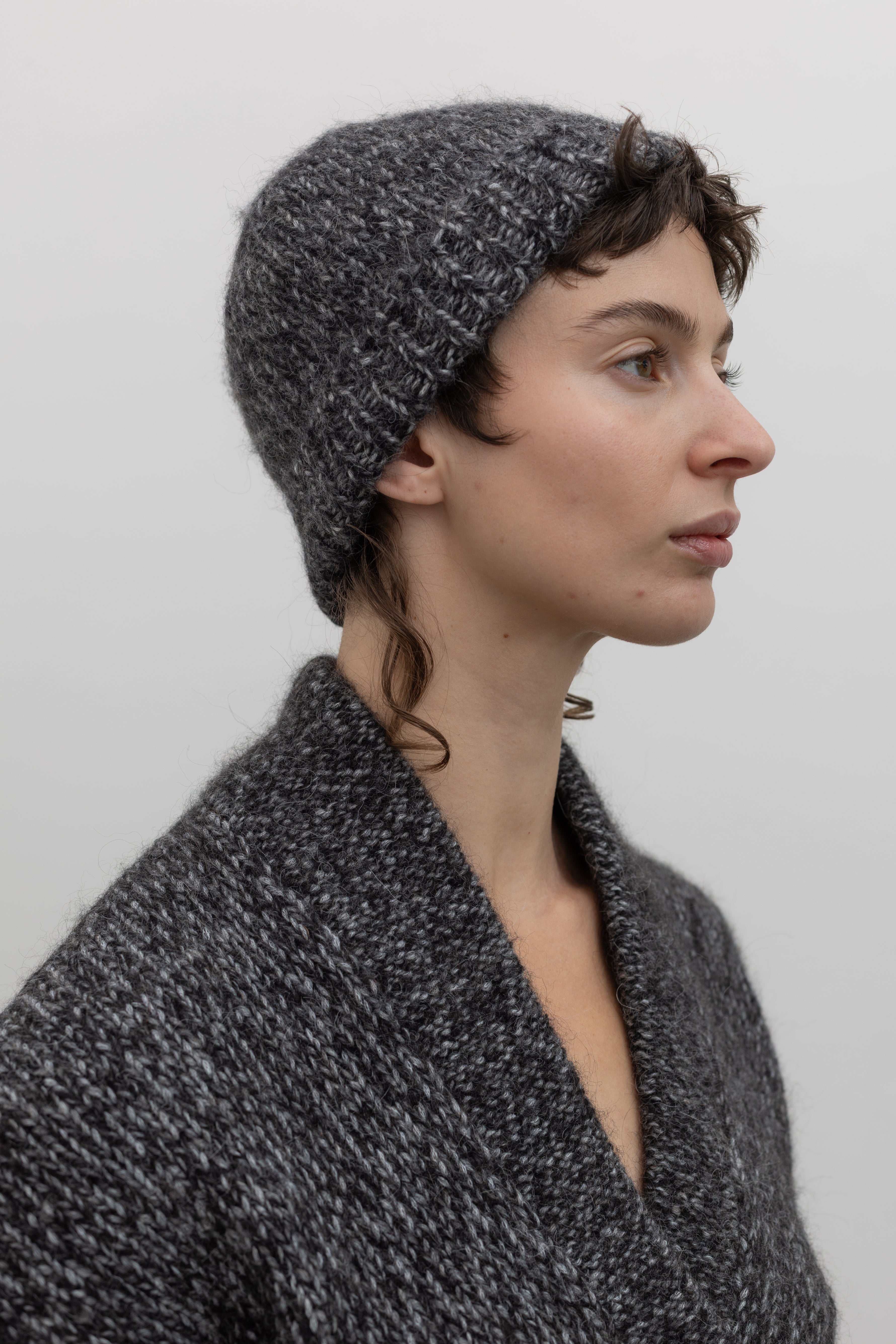 【未使用・タグ付】〈LANEUS〉BEANIE/ブラック Black Melange Beanie – alas eius