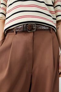 Brown Classic Crocodile Belt
