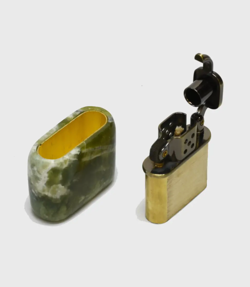 Curated Basics Kerosene Jade Zipper Lighter at Alas Eius