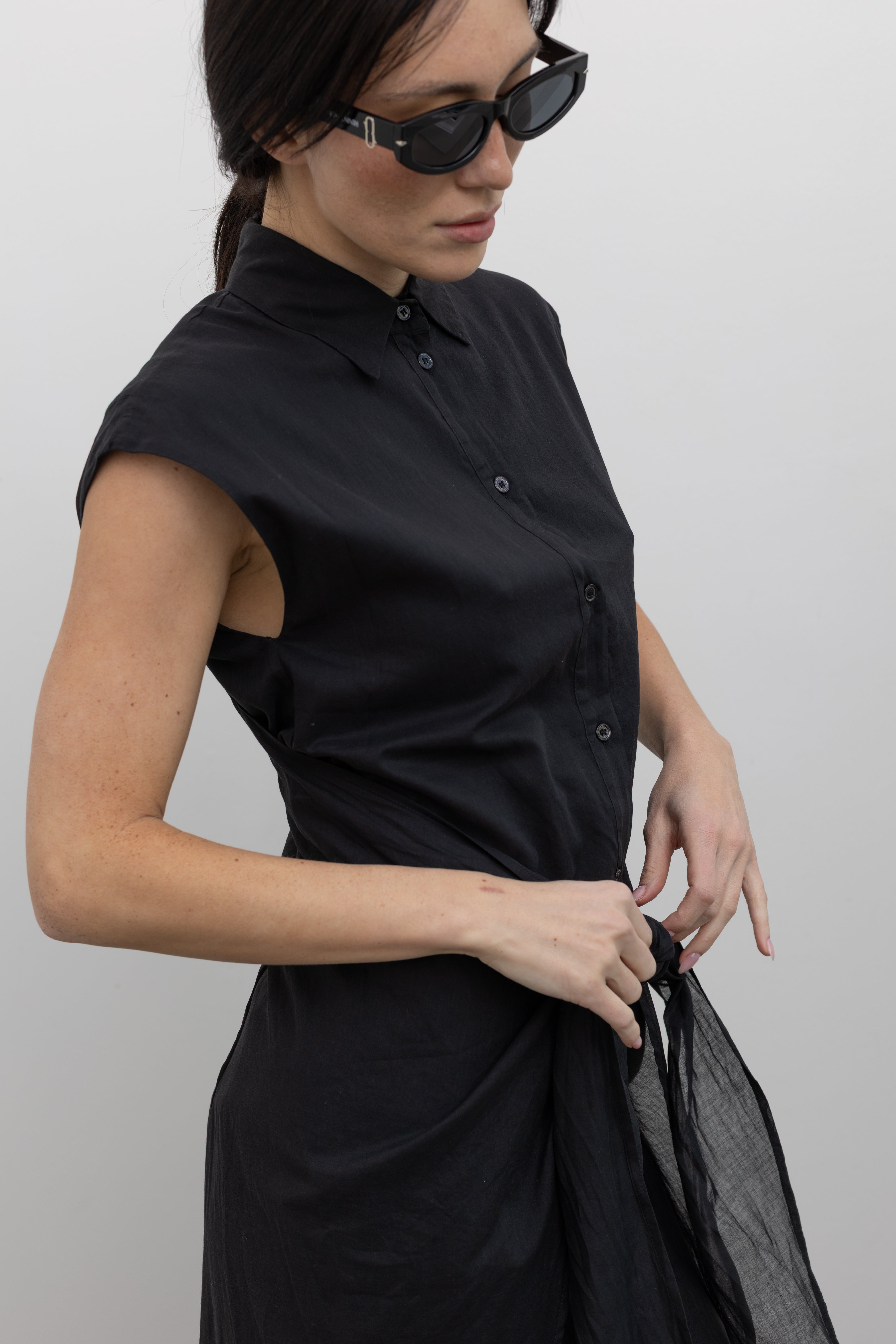 Black Piramide Shirt Dress
