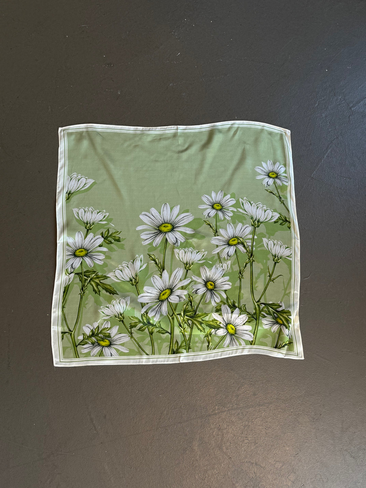 Green Printed Silk Scarf