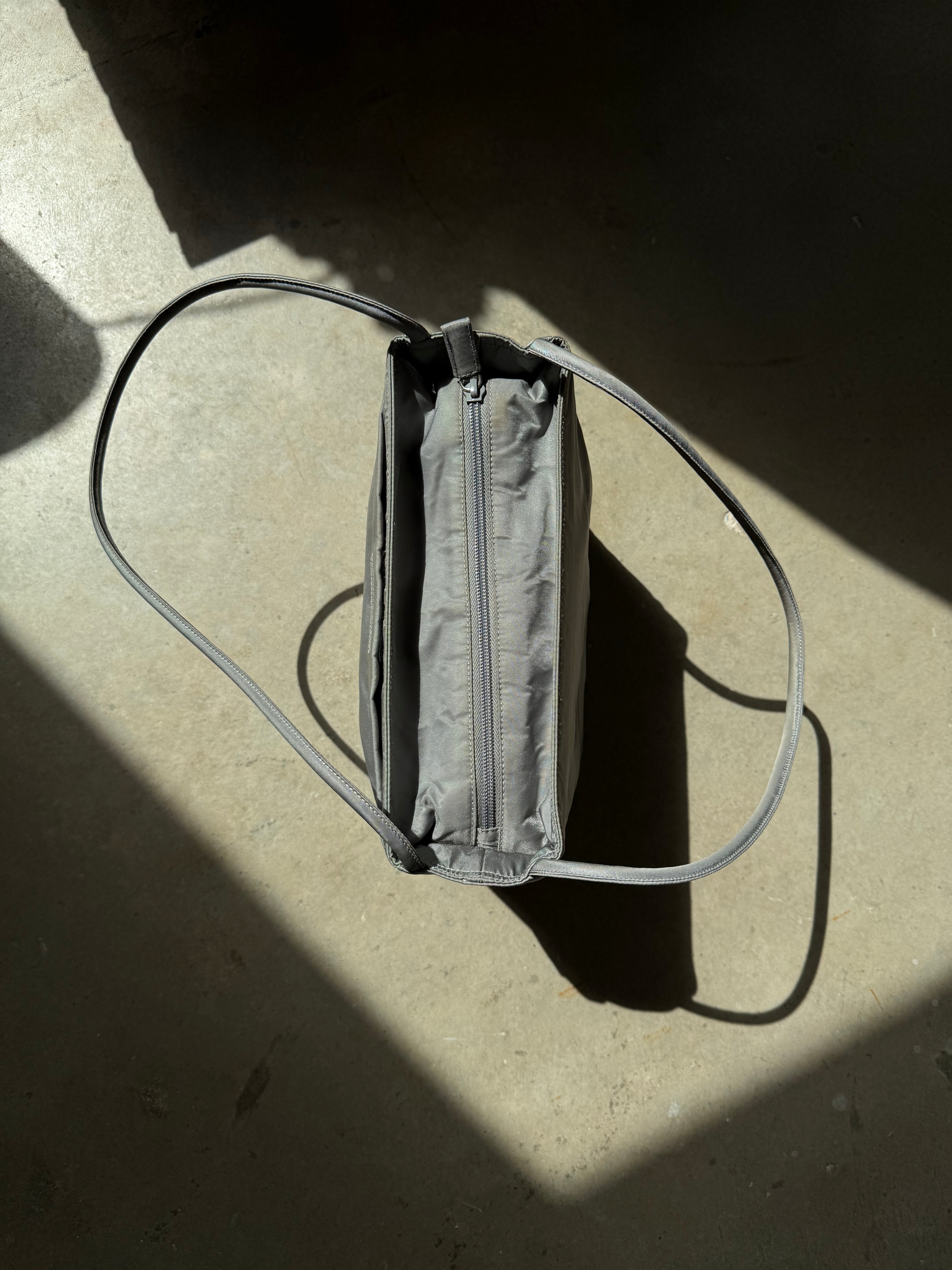 Vintage Prada Silver Nylon Shoulder Bag