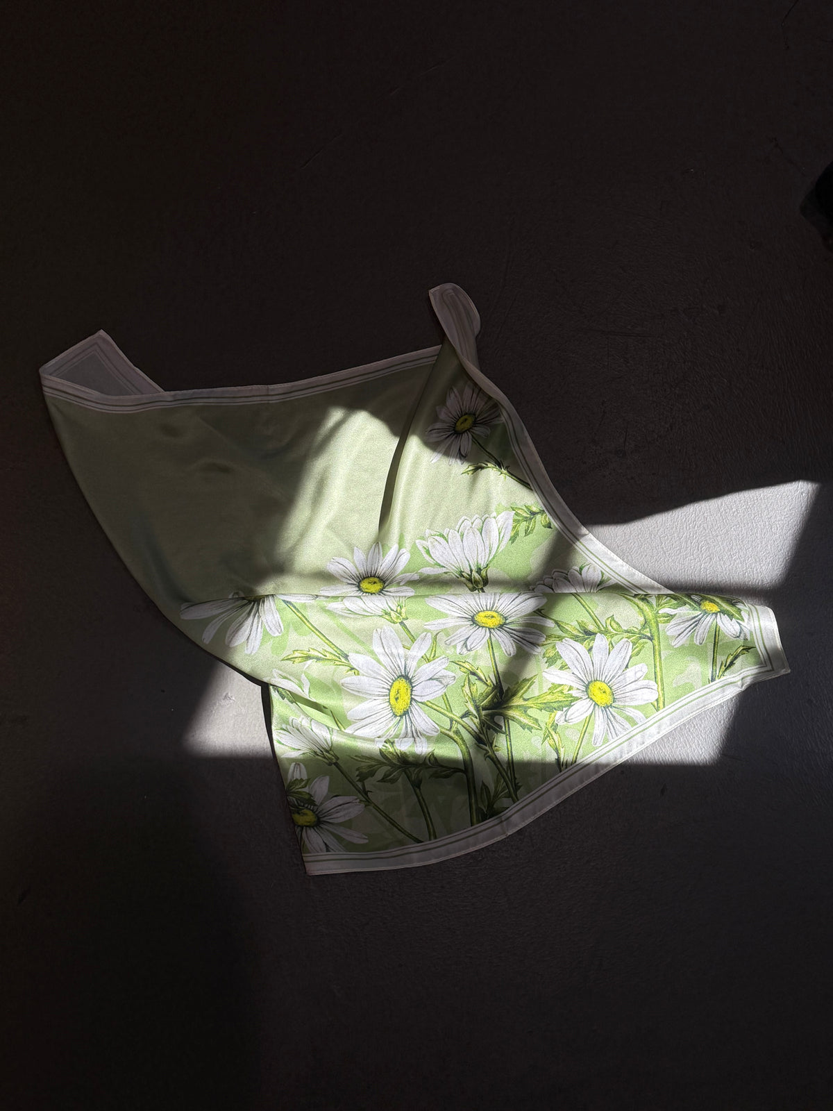 Green Printed Silk Scarf