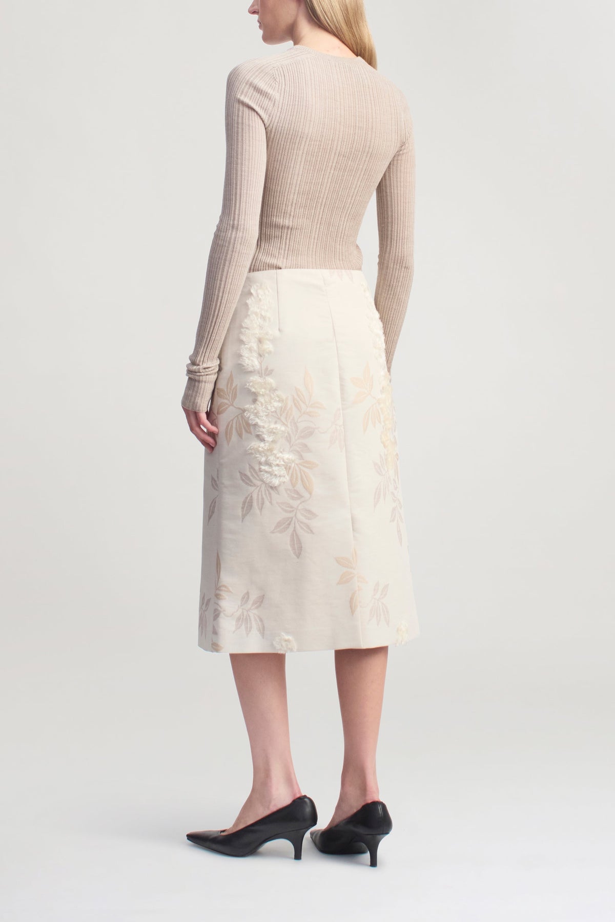 Oyster Superfine Pointelle Fabi Fitted Long Sleeve