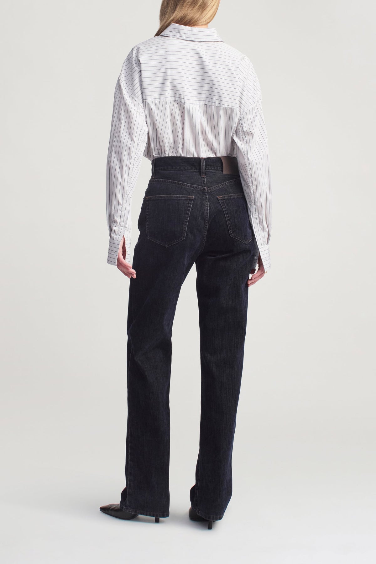 Navy Stripe Poplin Dani Button Down