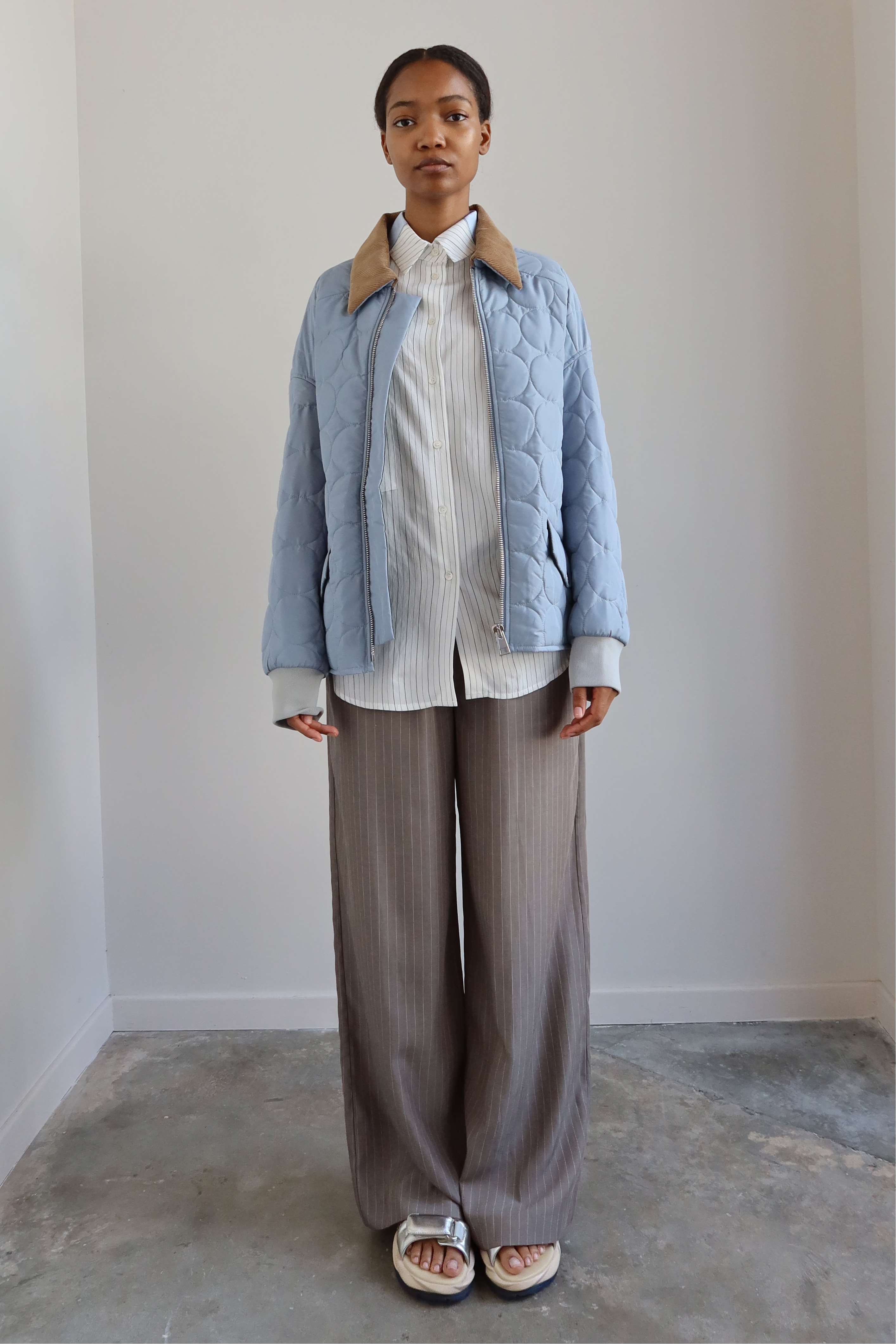 Bubble Light Blue Quilted Jacket