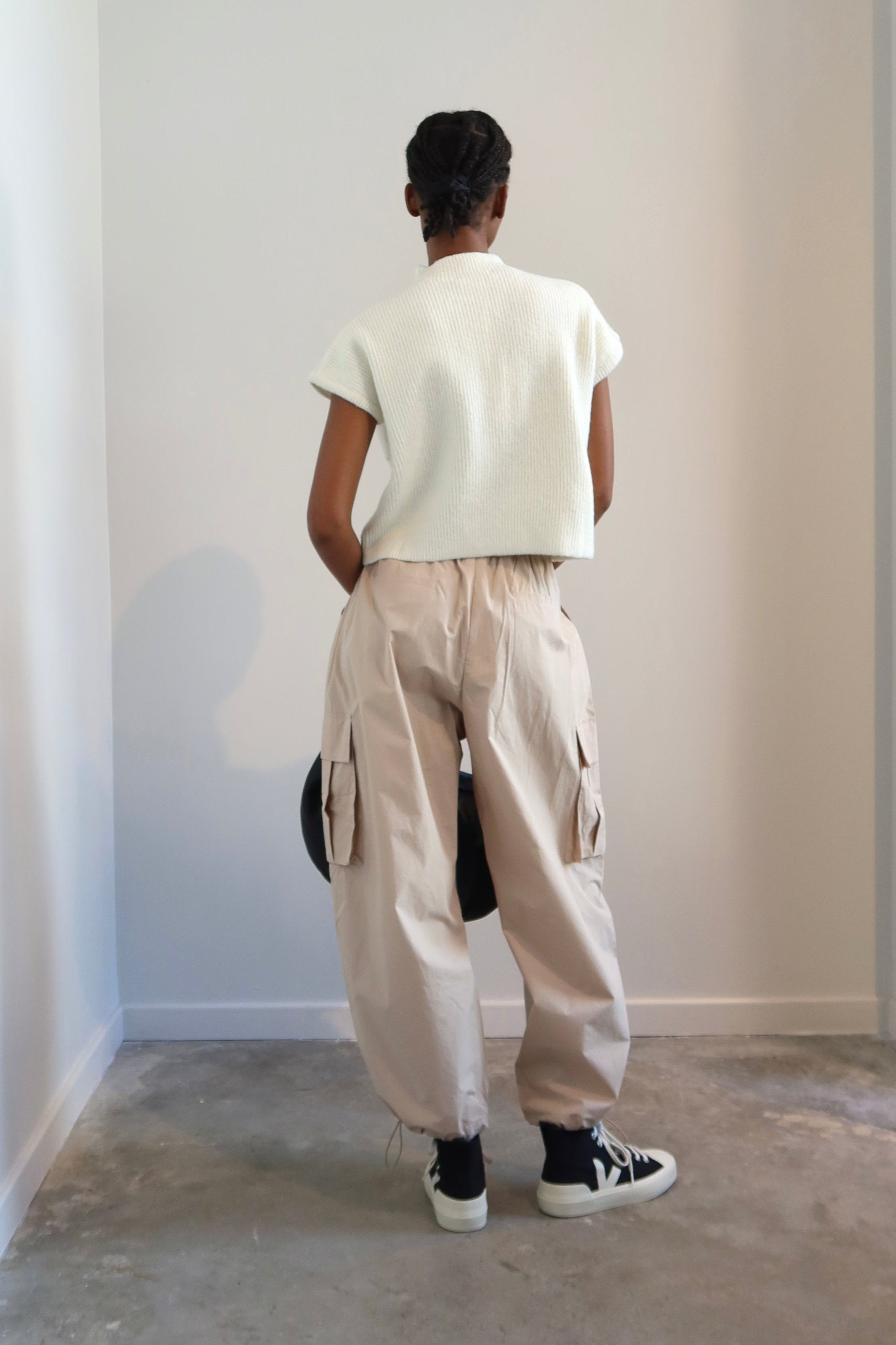 Tan Wide Leg Cargo Pants