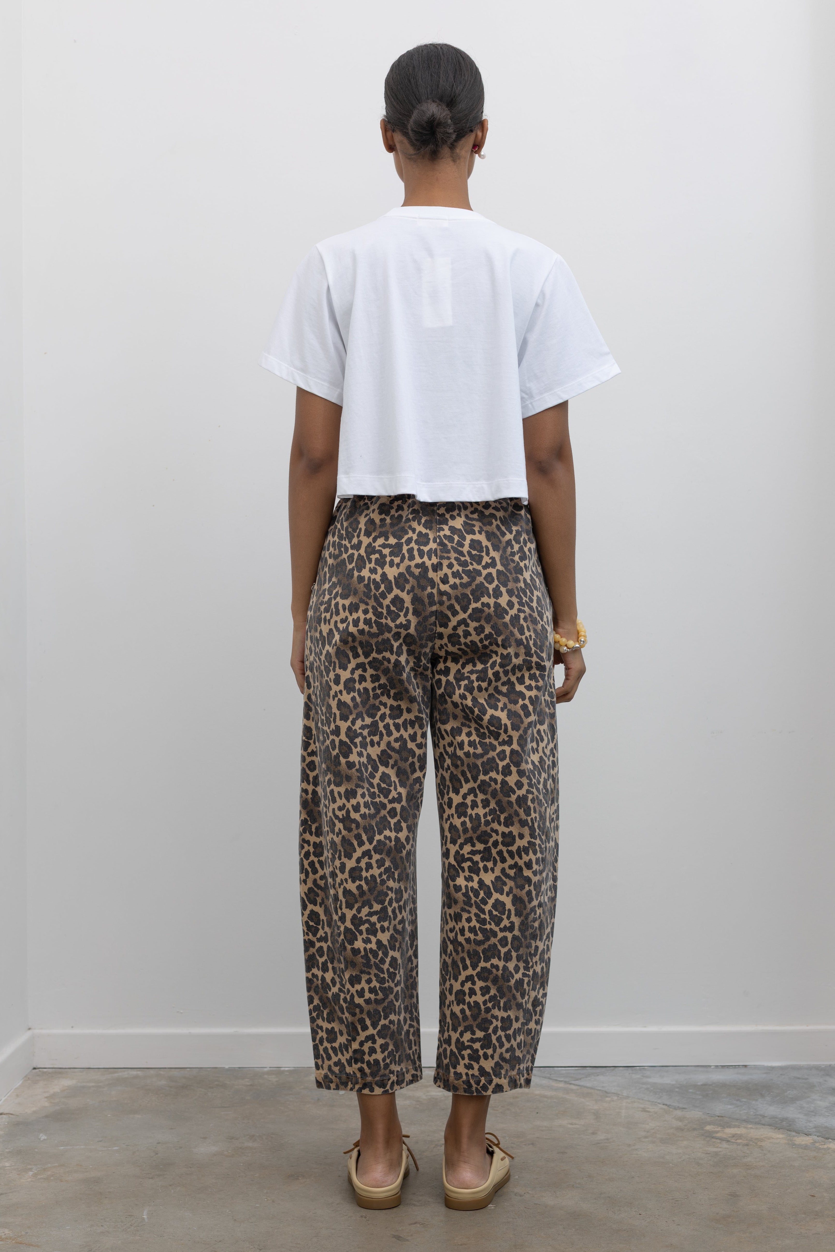 Leopard Print Curved Ark Pants