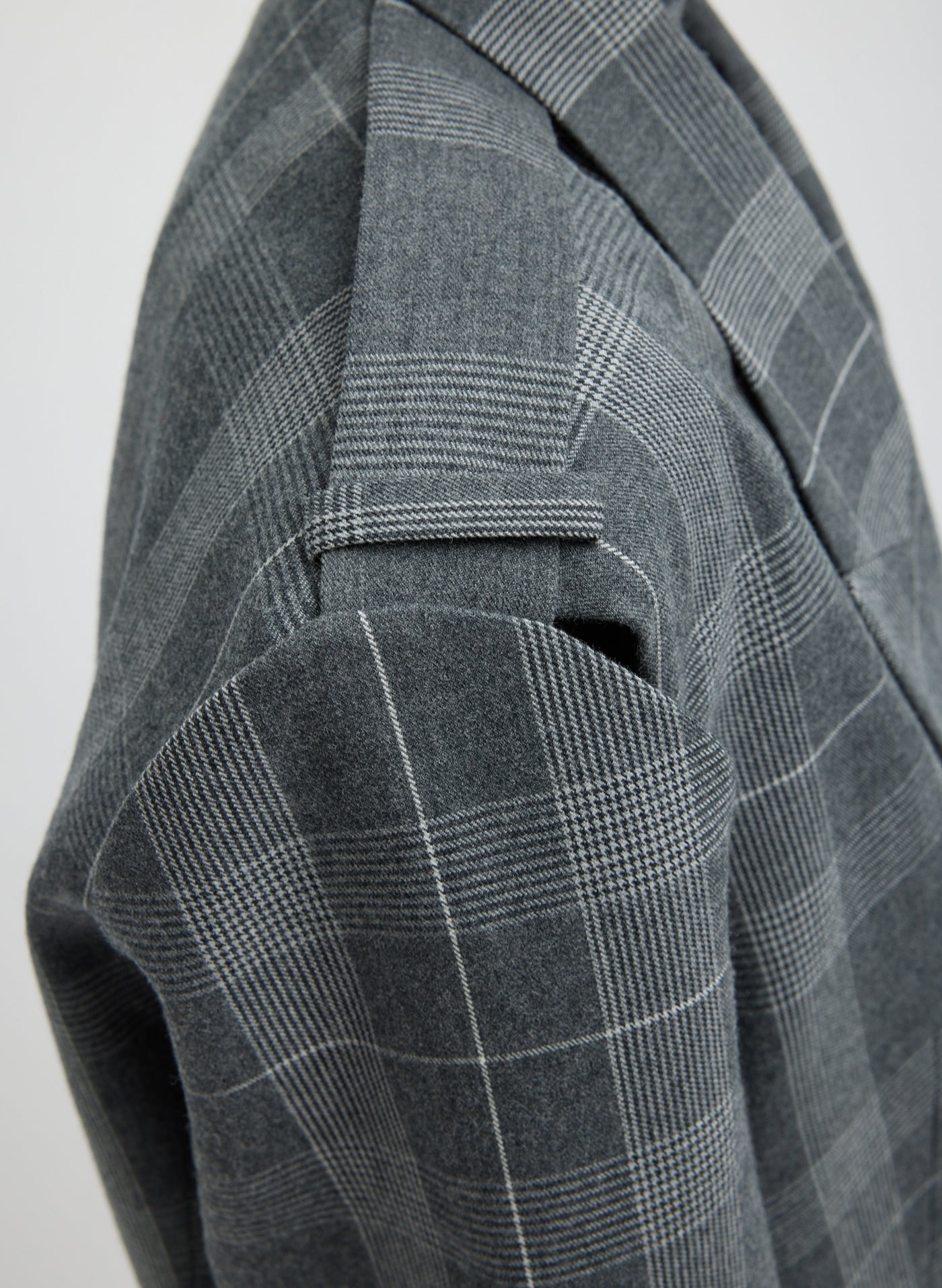 Grey Papery Wool Plaid Easy Mens Blazer