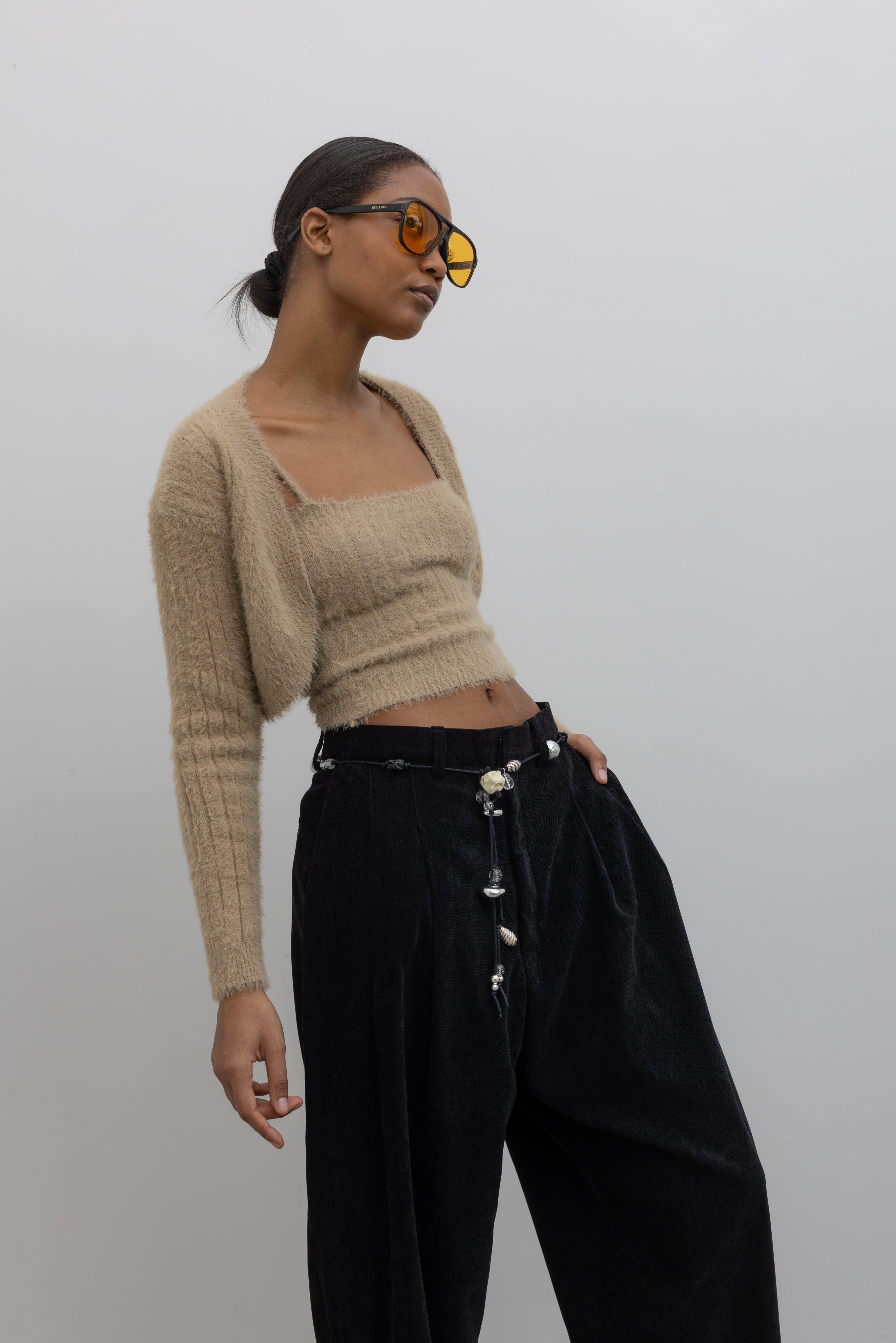 Black Baggy Pleated Pants