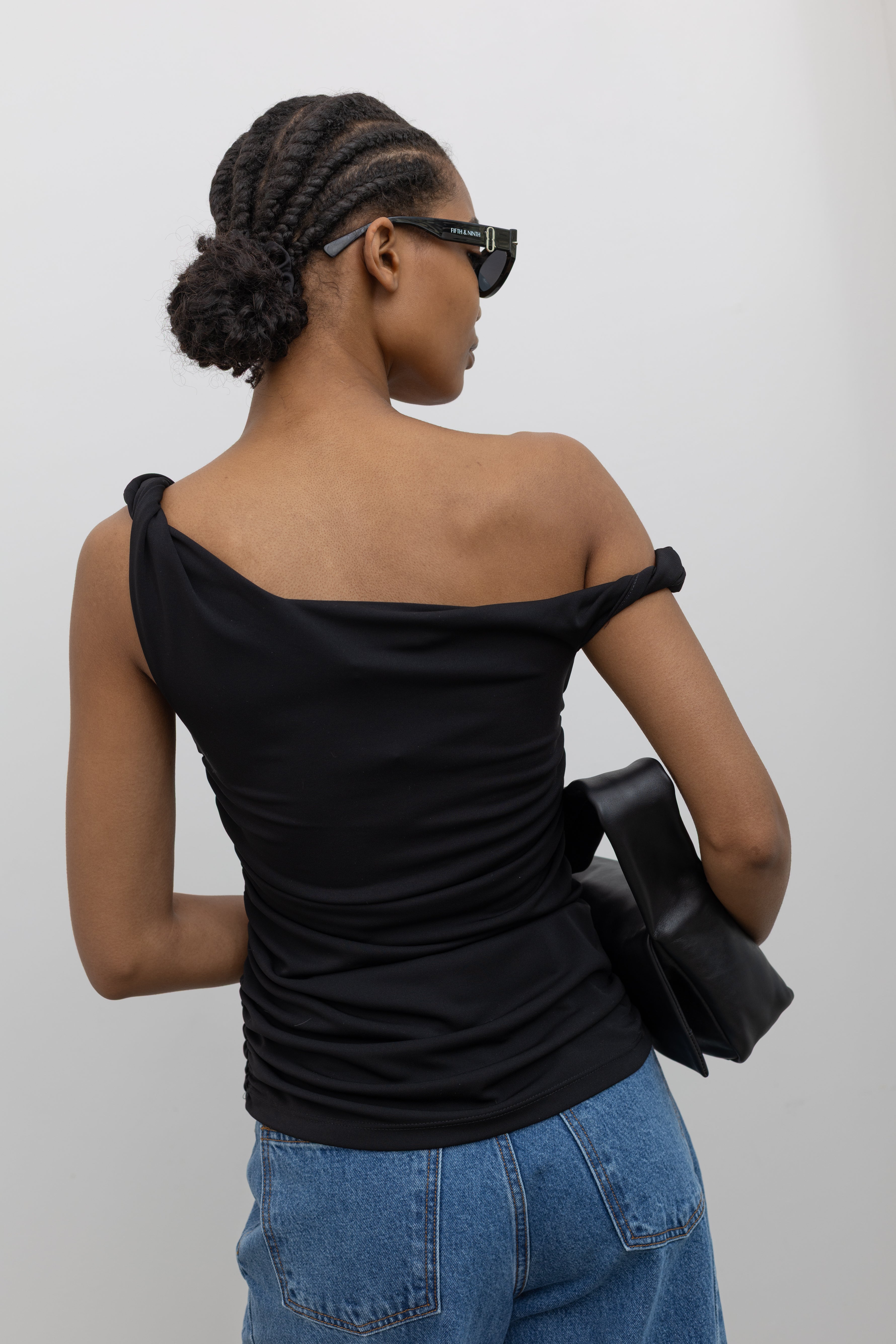 Black Twisted Straps Top