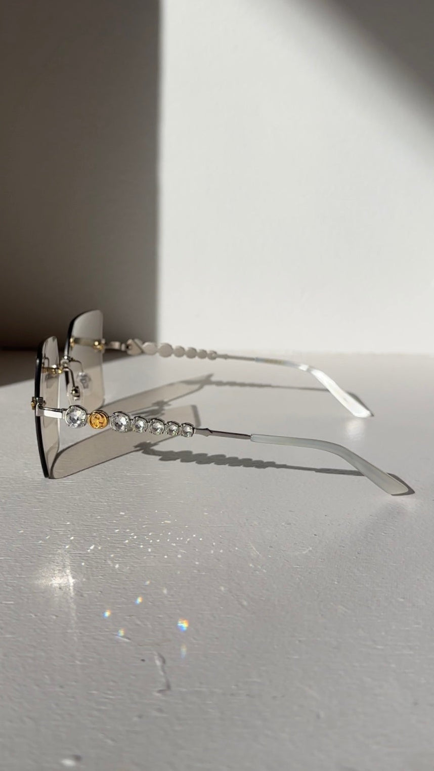 Gucci Crystal Embellished Square Glasses