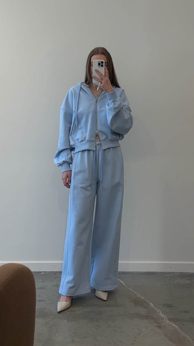 Sky Blue Wide Leg Lounge Pants