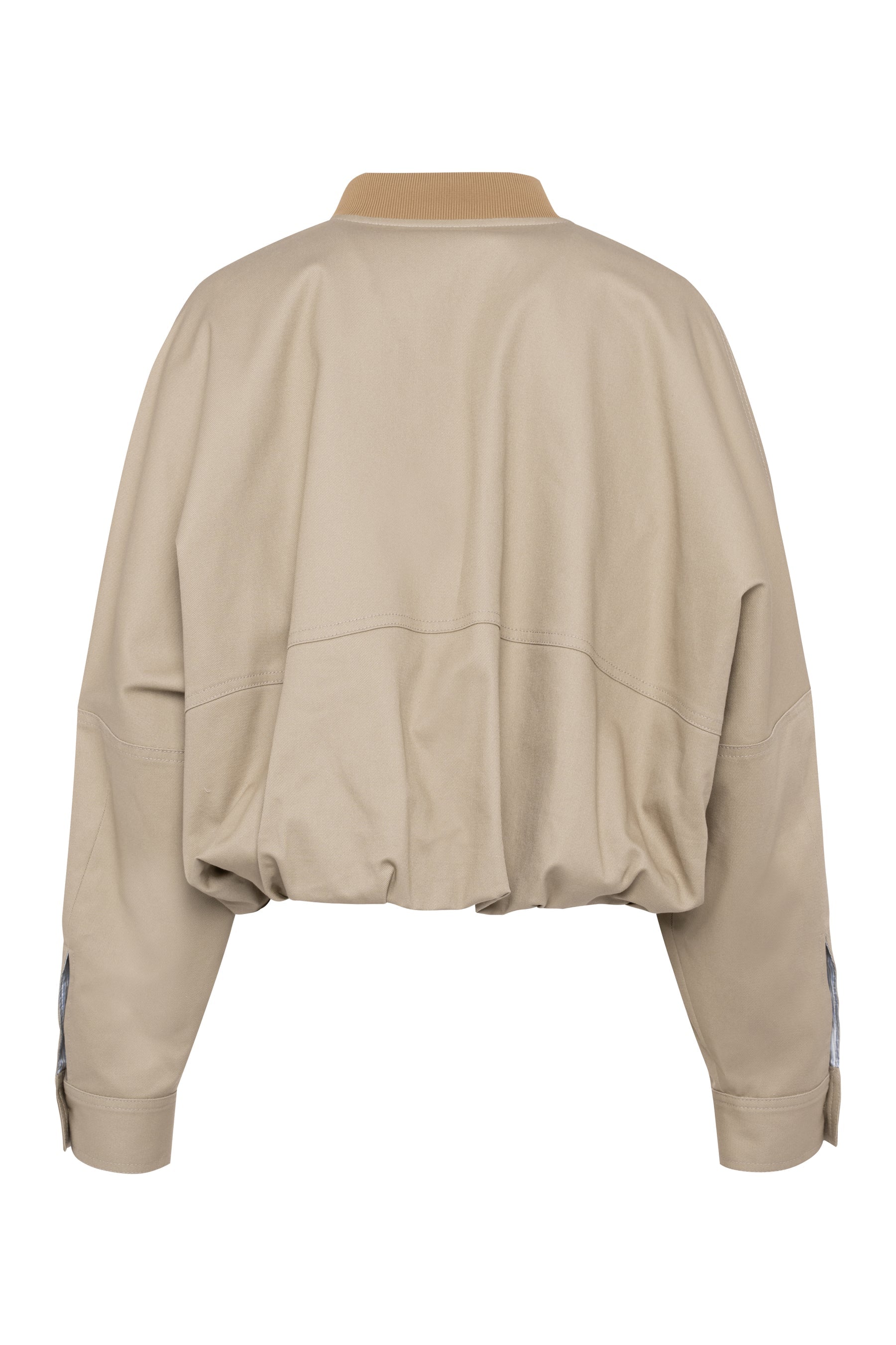Ferdi Sand Cropped Ruched Cotton Jacket