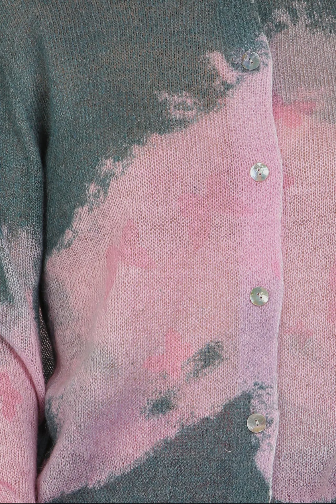 Grey And Pink Tie Dye Marbled Cardigan