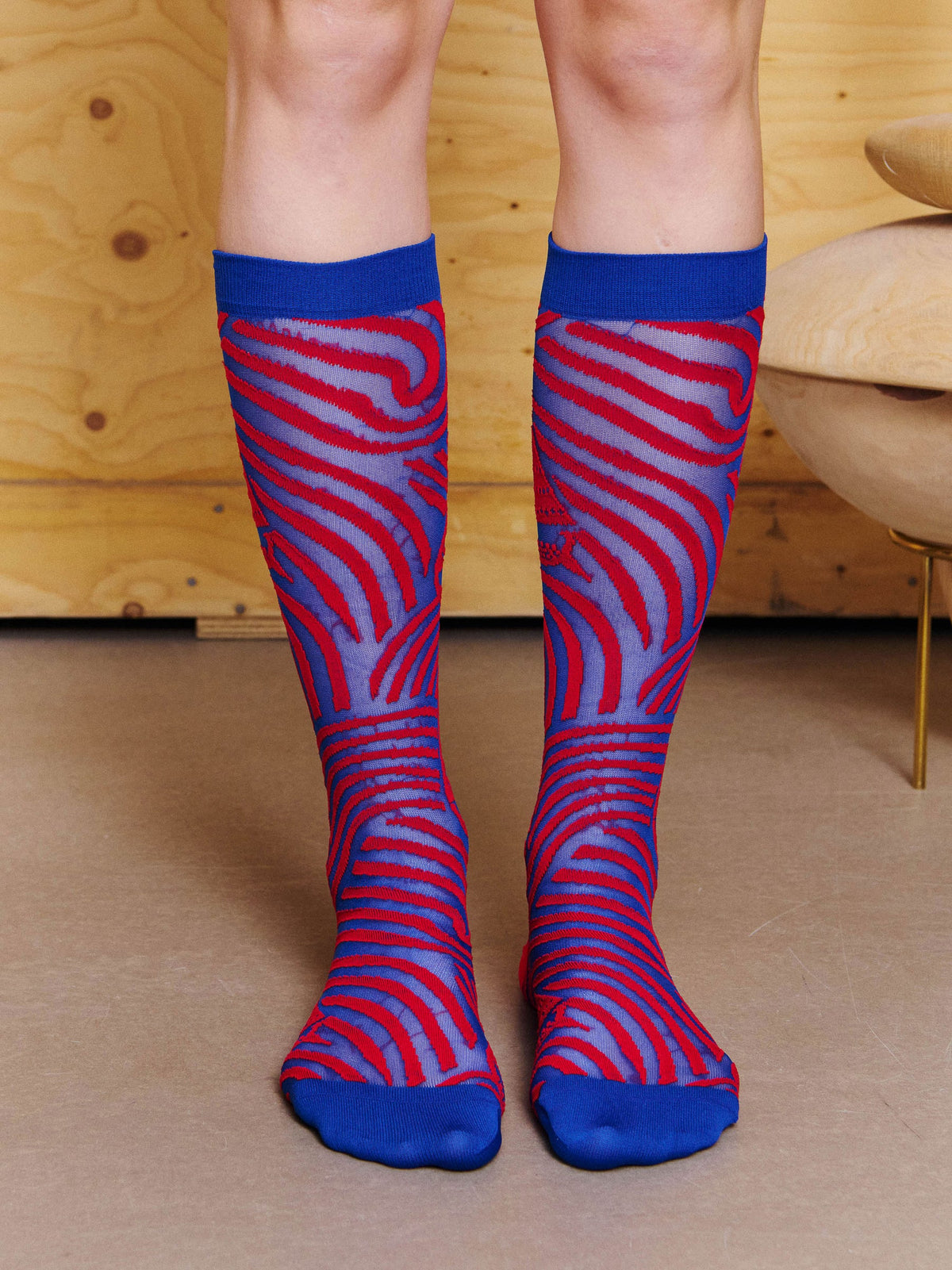 Blue Red Stormy Sea Socks