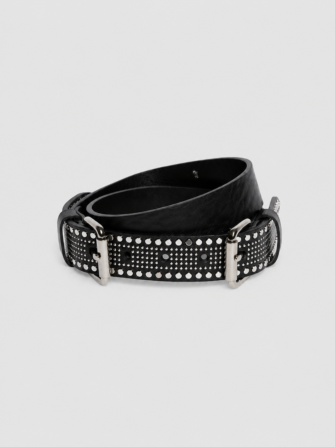 Riccia Black Leather Belt