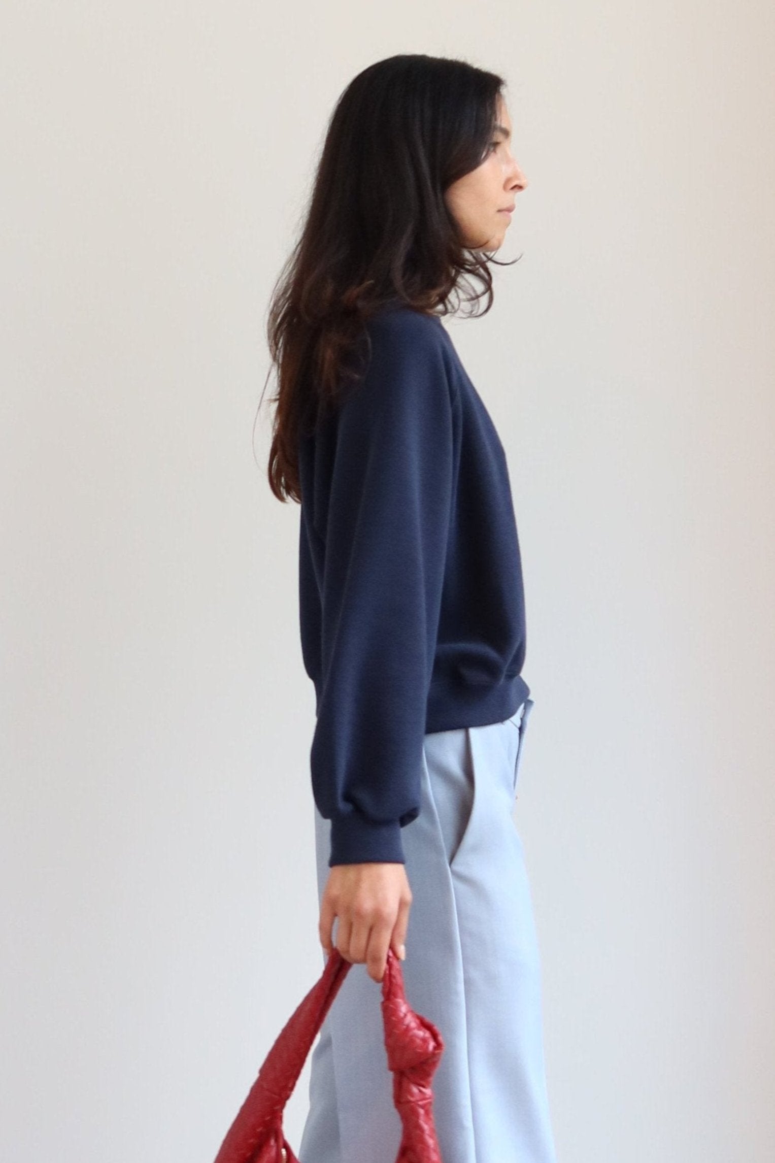 Navy Raglan Sleeve Sweatshirt