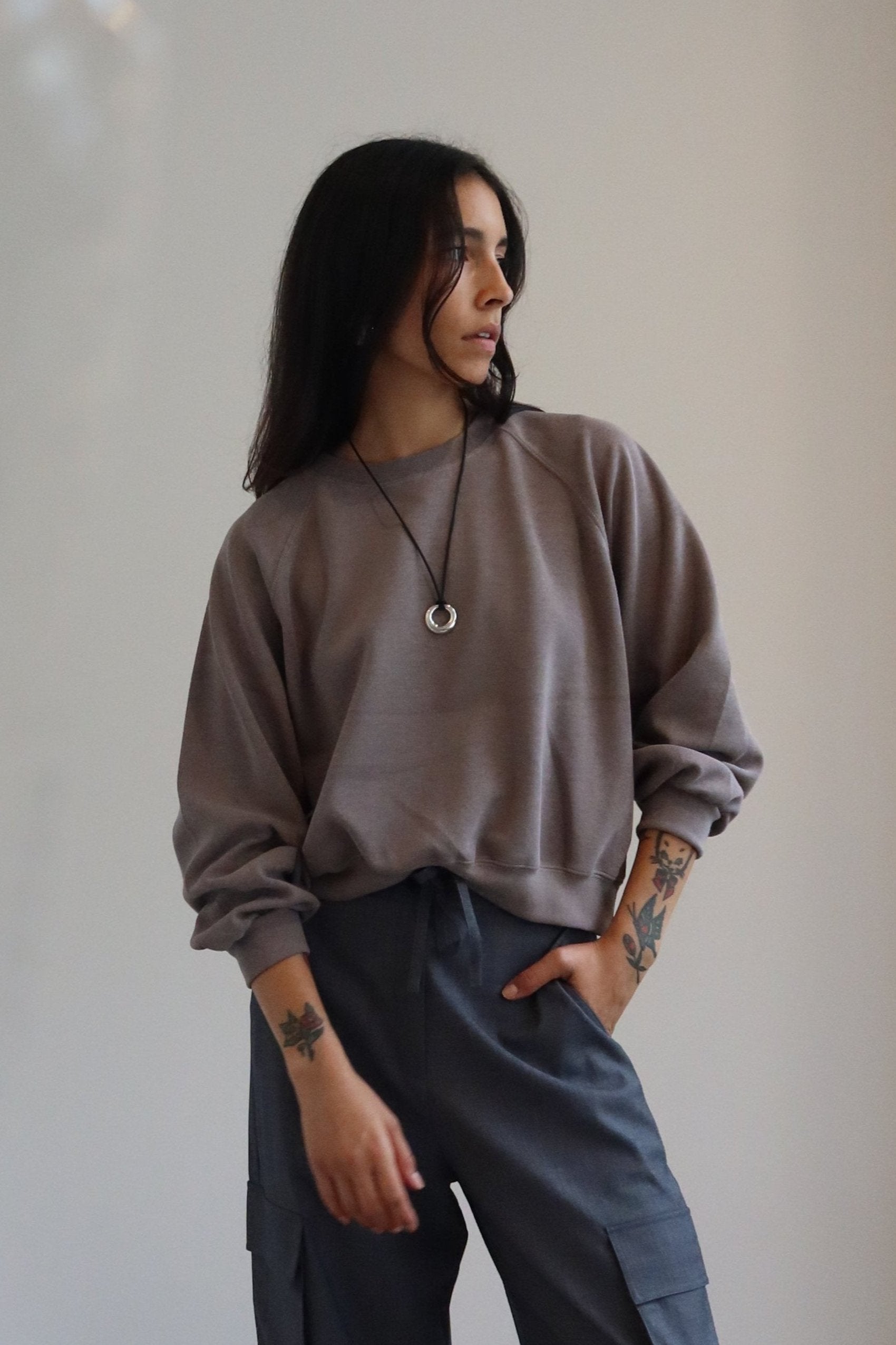 Pewter Raglan Sleeve Sweatshirt