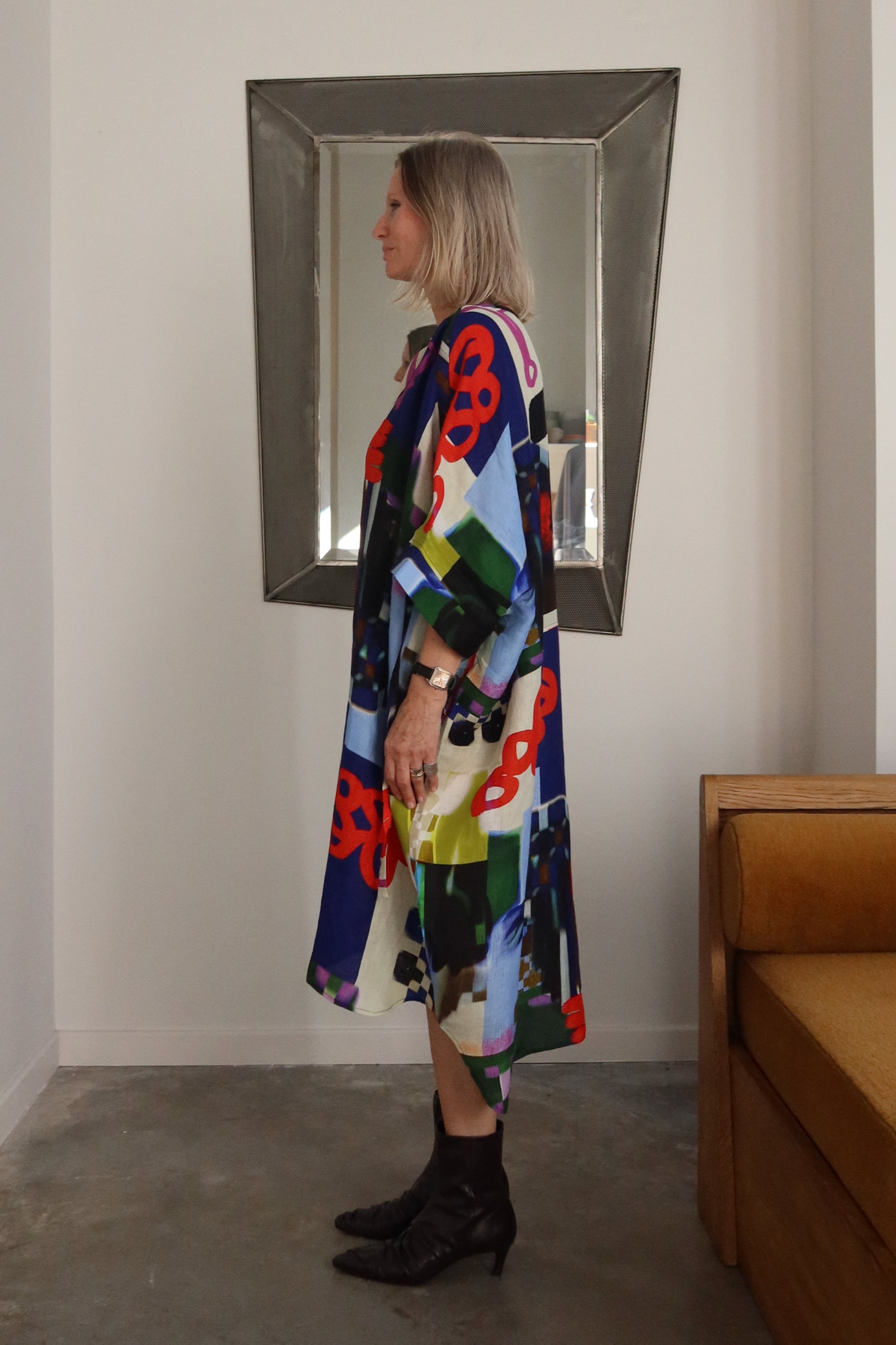 Renew Silk Abstract Print Dress