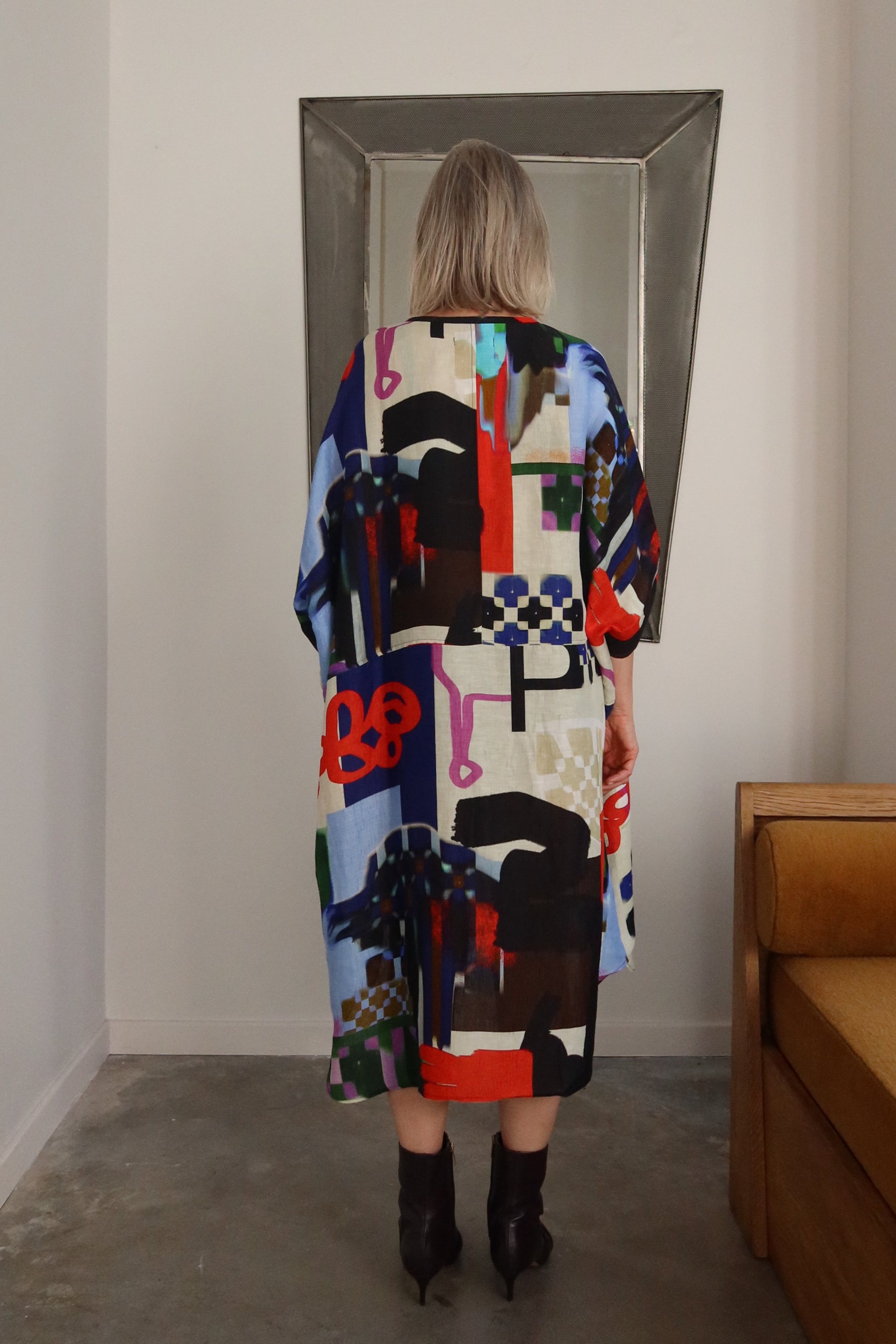 Renew Silk Abstract Print Dress