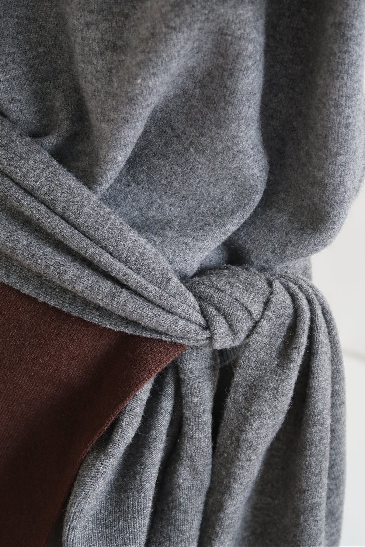 Gray Wool Cashmere Cardi Muffler Shawl