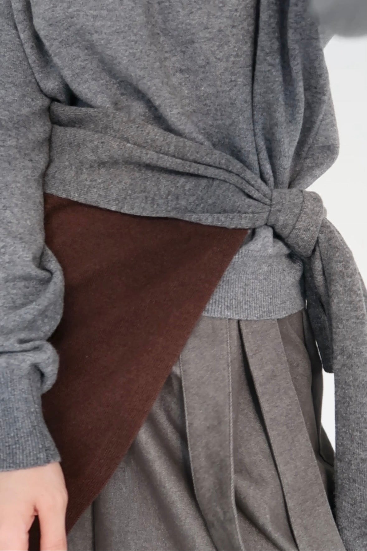 Gray Wool Cashmere Cardi Muffler Shawl