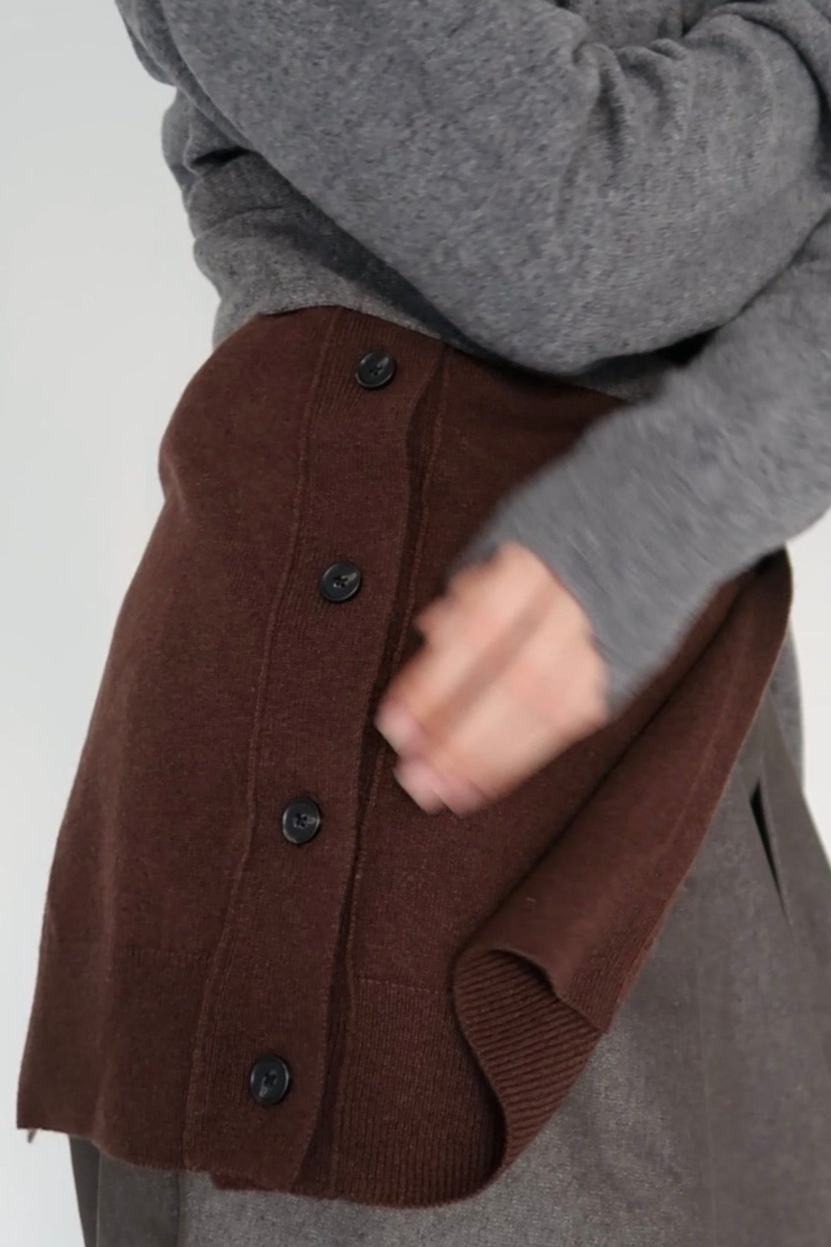 Gray Wool Cashmere Cardi Muffler Shawl