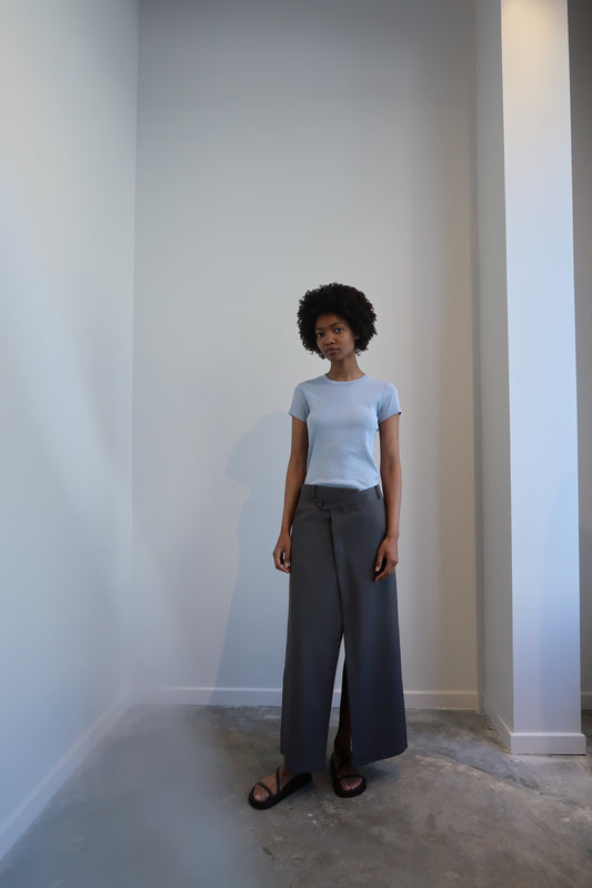 Pewter Grey Deconstructed Tailored Maxi Skirt