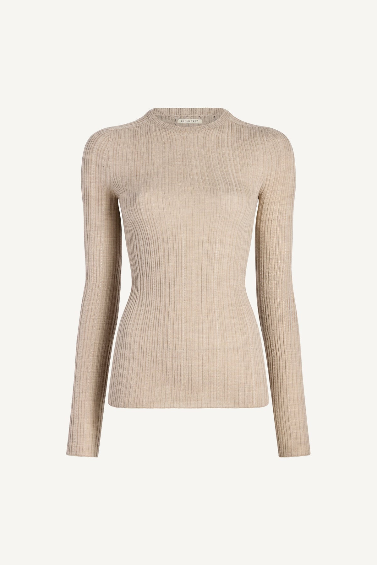 Oyster Superfine Pointelle Fabi Fitted Long Sleeve