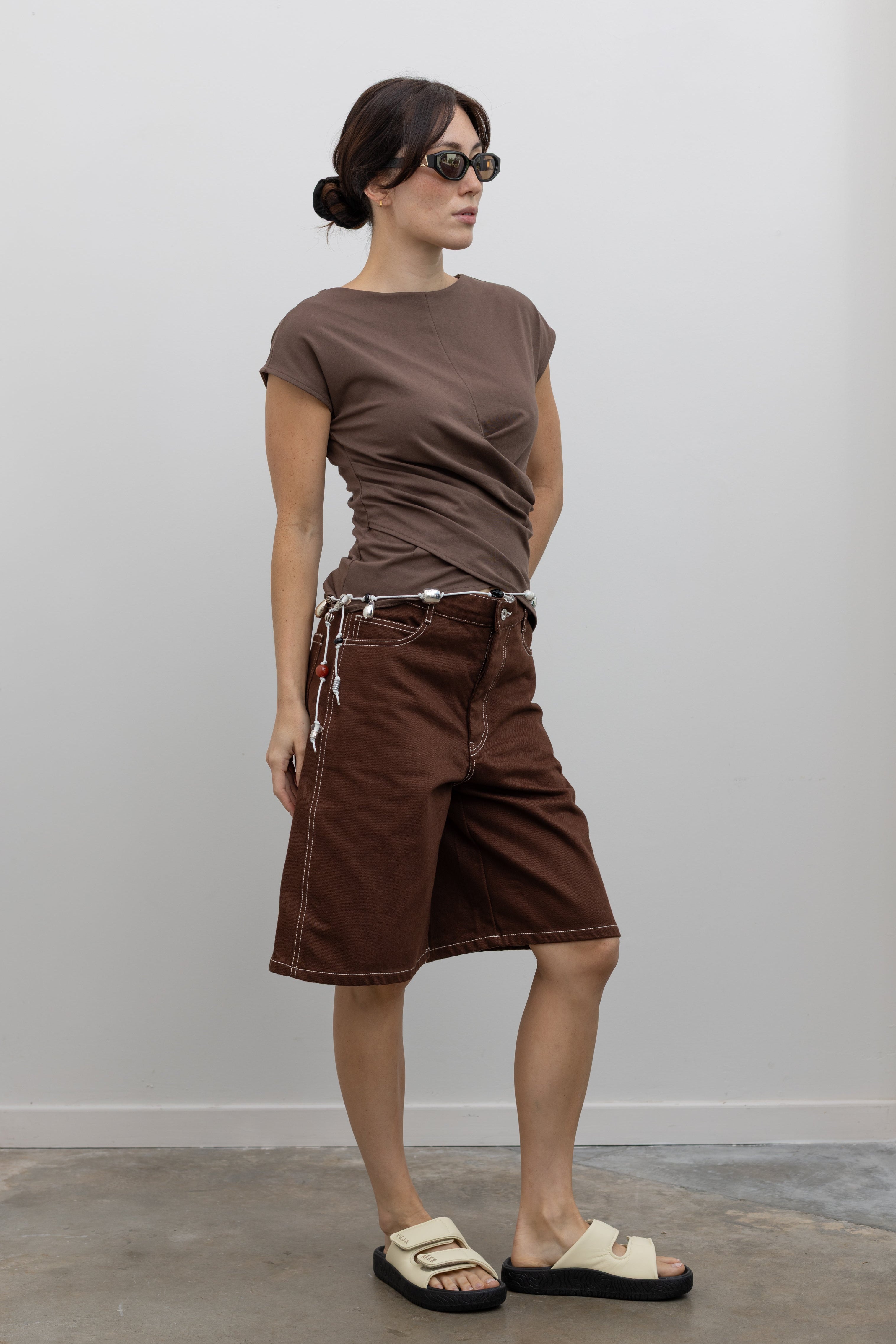 Framework Brown Denim Shorts – alas eius