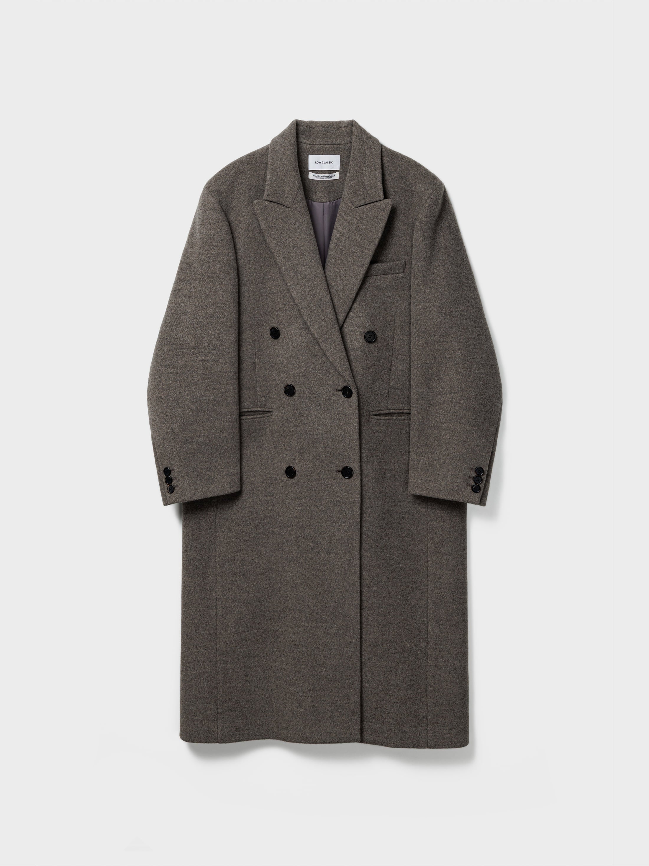 Gray Cashmere Blend Double Long Coat