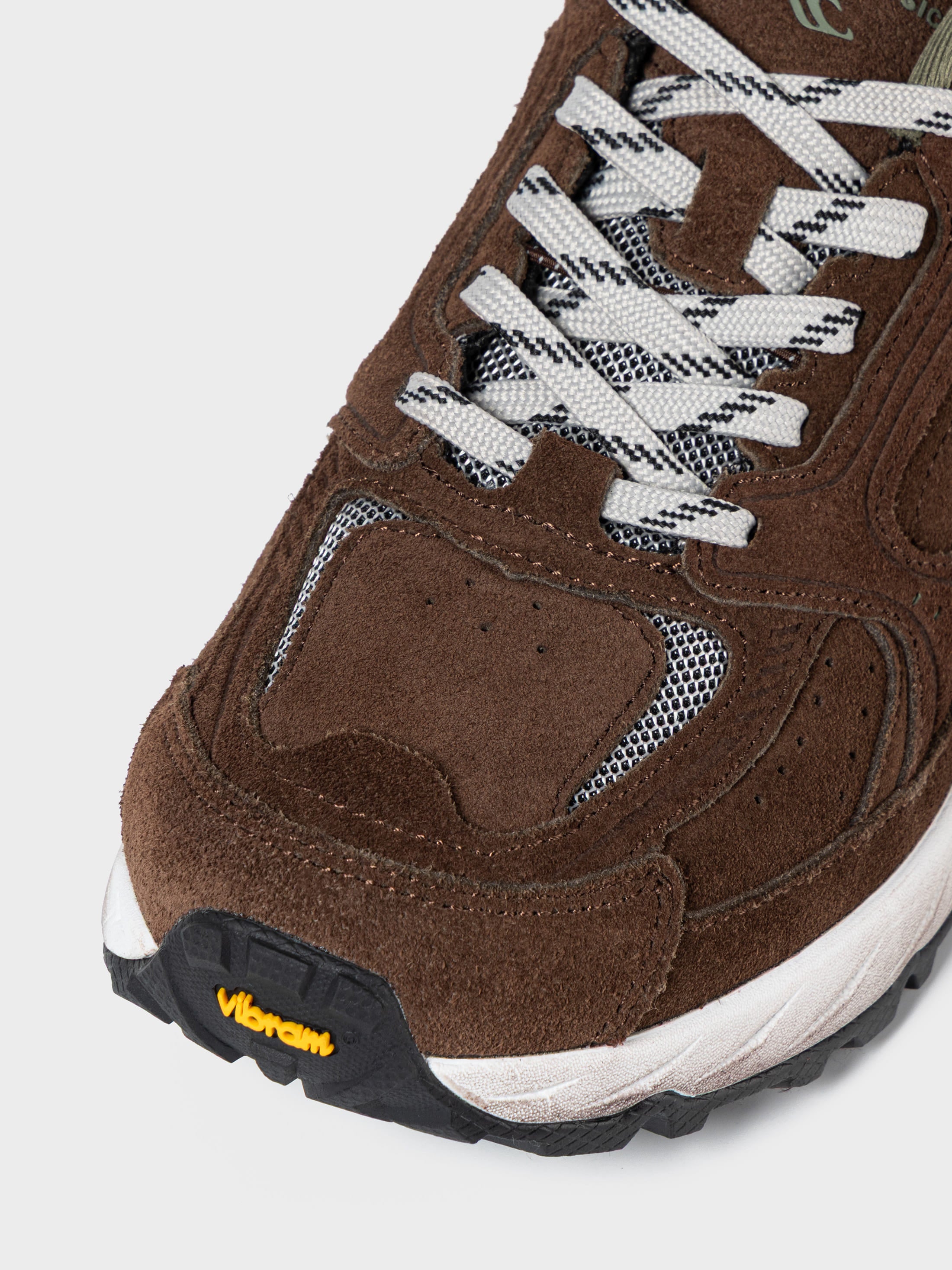 Close-up product view of Low Classic Brown Botany Vibram Sneakers at Alas Eius 