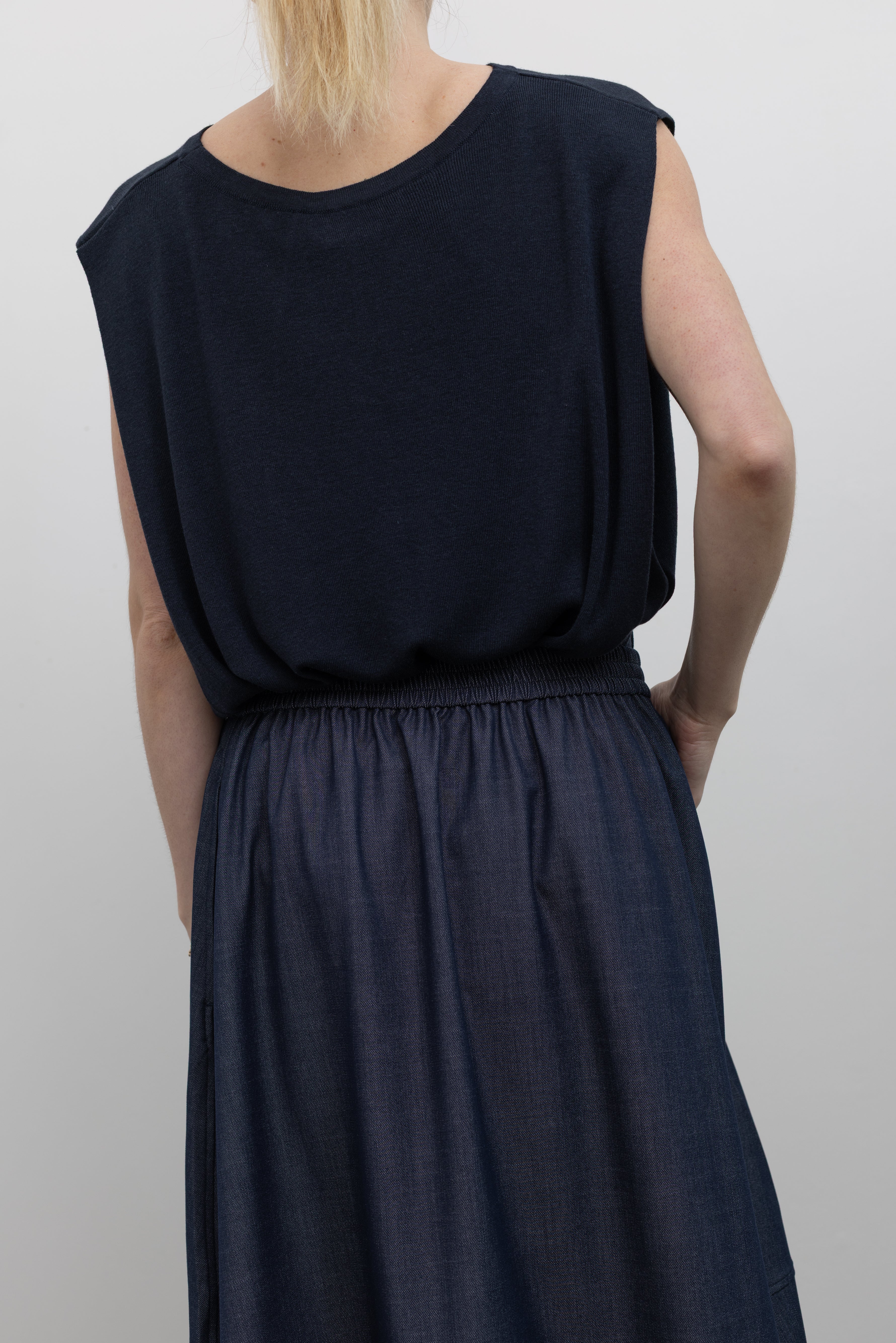 Denim Balloon Midi Skirt – alas eius