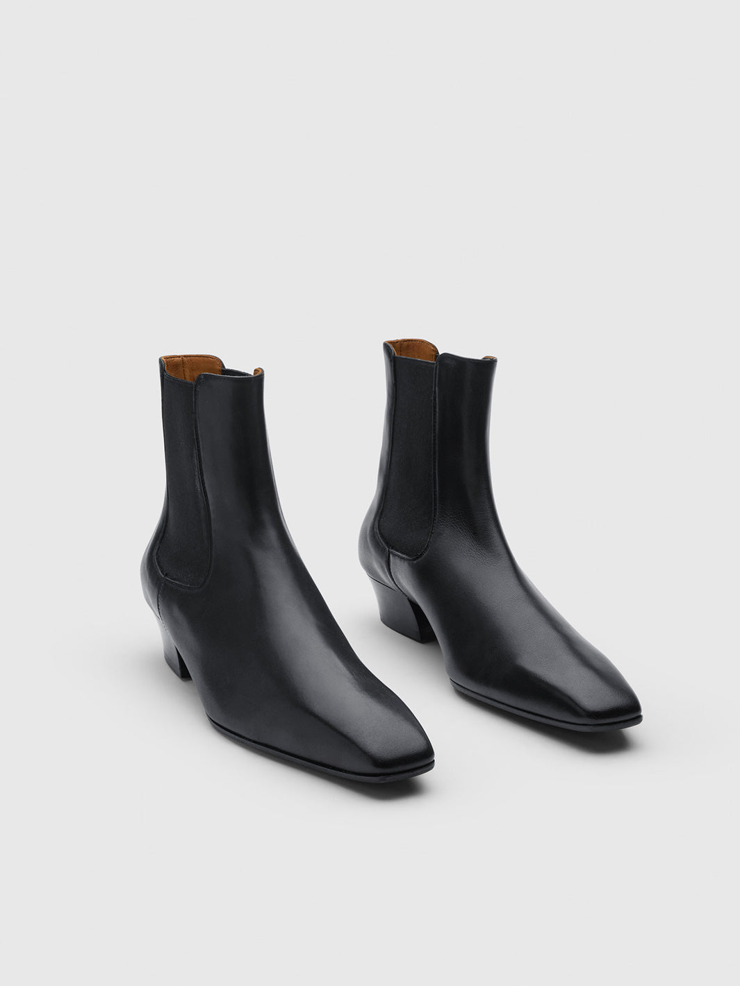 Nemoli Black Leather Ankle Boots