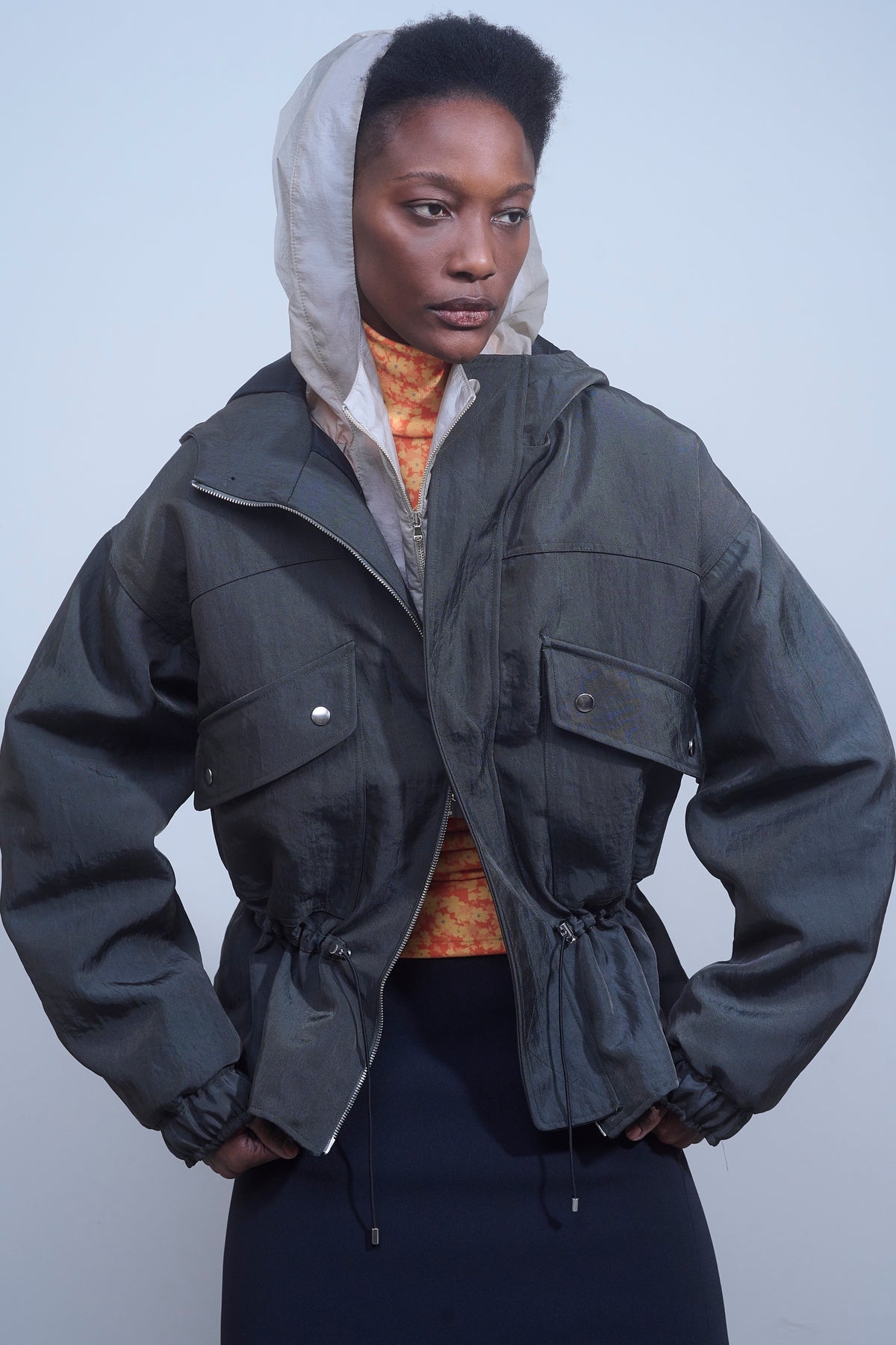 Nomia Carbon Twill Aviator Parka Made in New York at Alas Eius