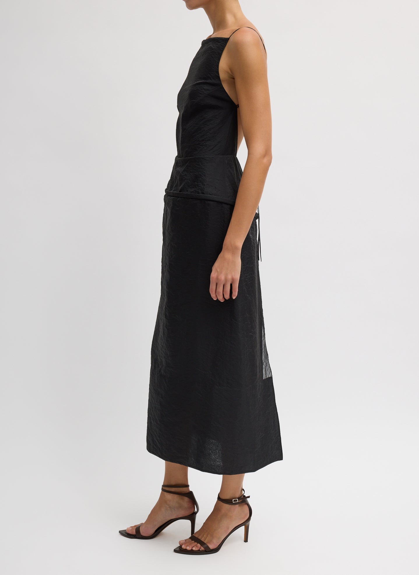 Black Chassis Hoop Strappy Dress