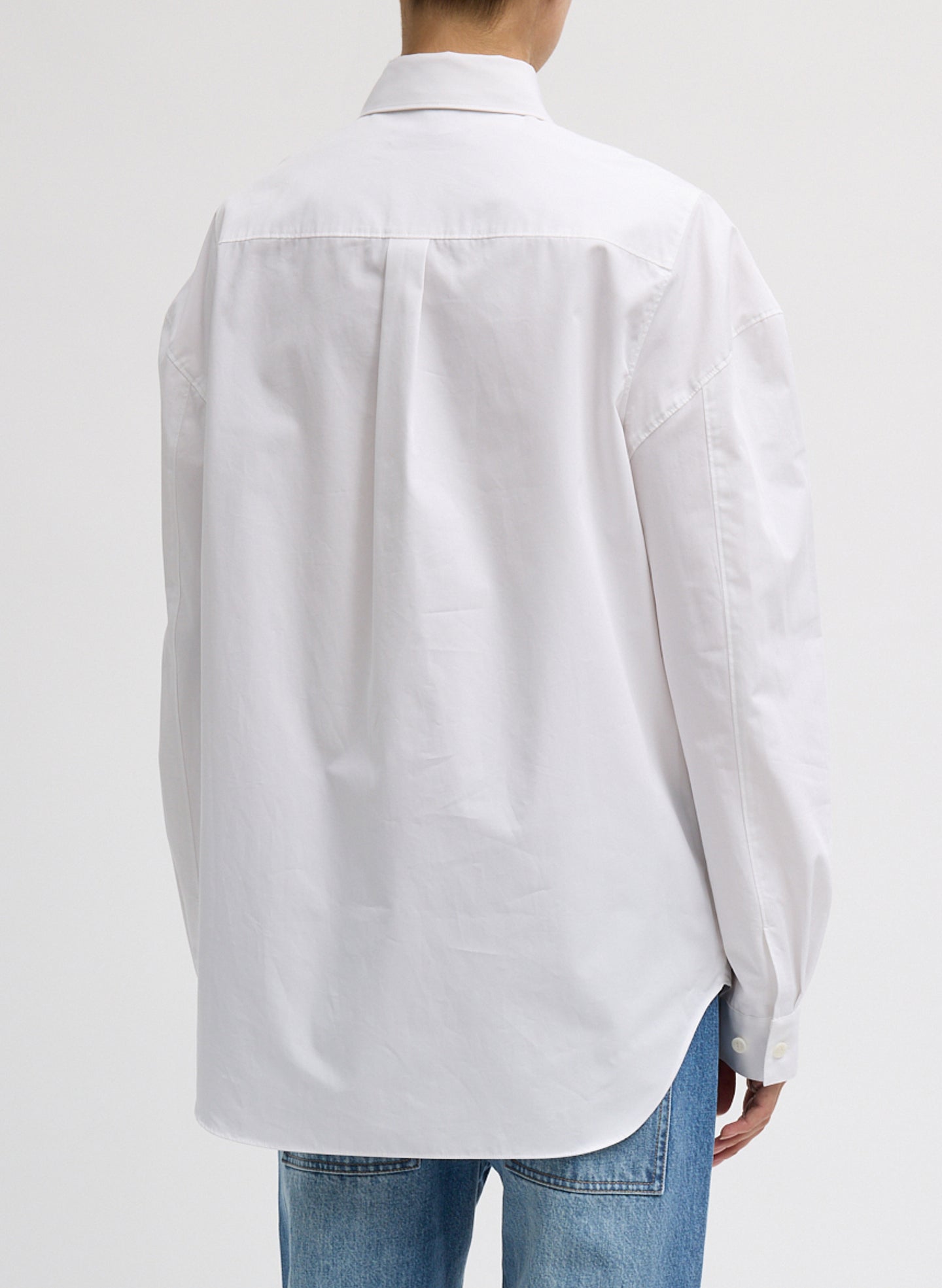 White Compact Eco Poplin Hinged Shirt