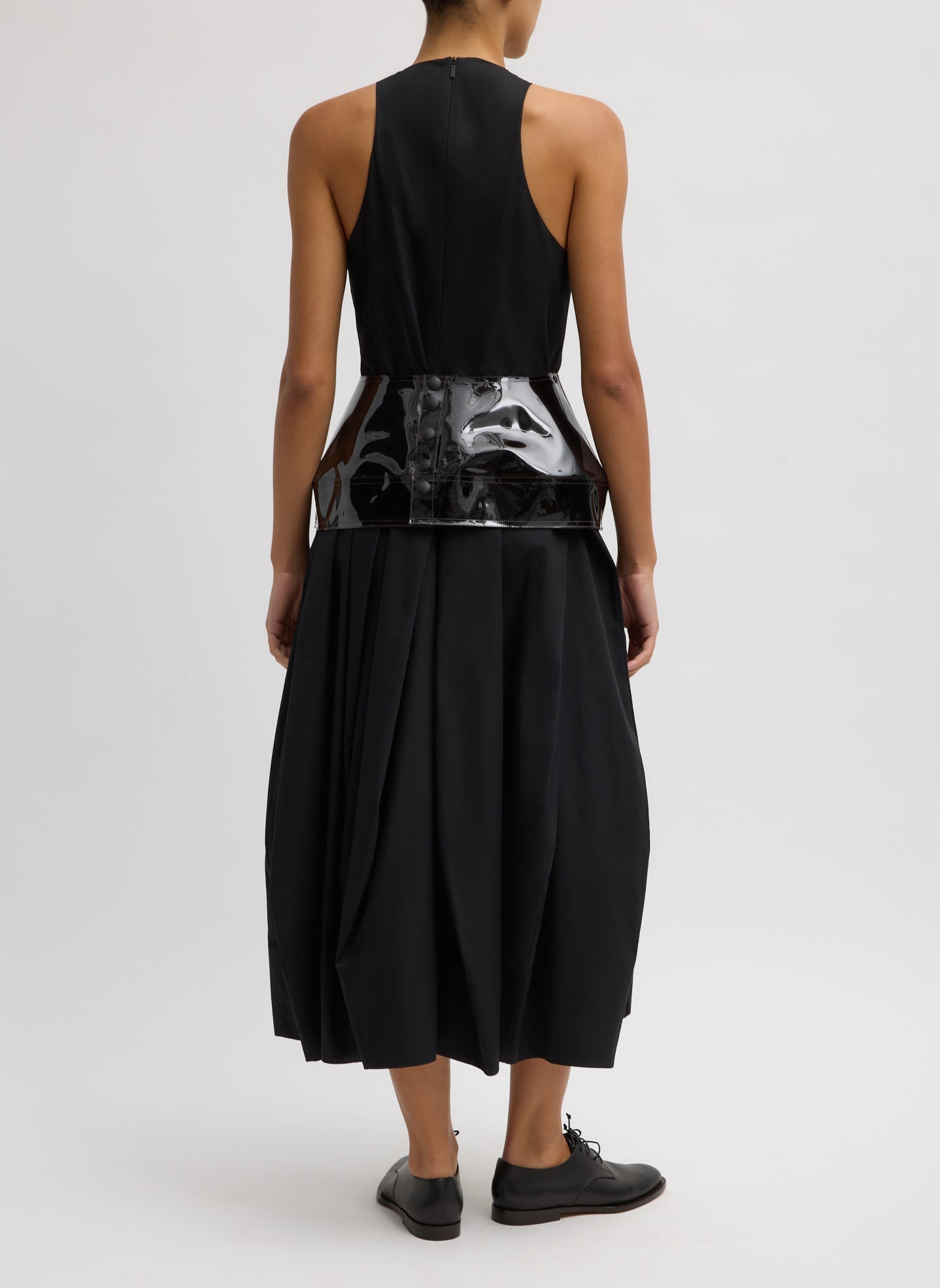 Black PVC Peplum Belt