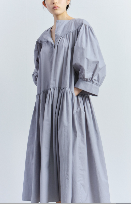 Gray Low Waist Midi Dress