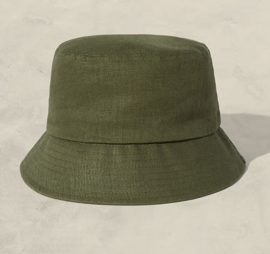 Dark Green Cotton Bucket Hat