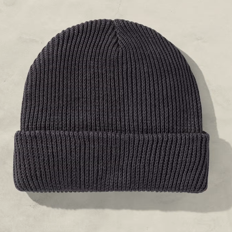 Charcoal Cotton Knit Beanie