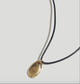 Small Gold Pebble Pendant Cord Necklace
