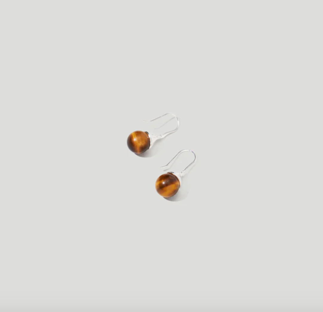 Collette Short Tigers Eye Earrings