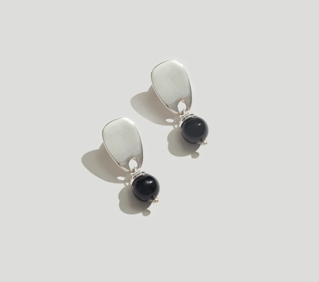 Cecelia Silver Black Onyx Earrings