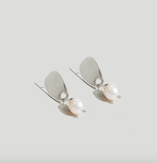 Cecilia Silver Pearl Earrings