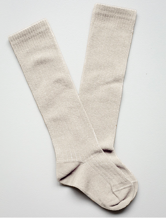 Oatmeal Cotton Ribbed Socks