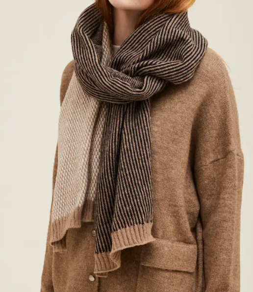 Brown Mixed Knit Scarf