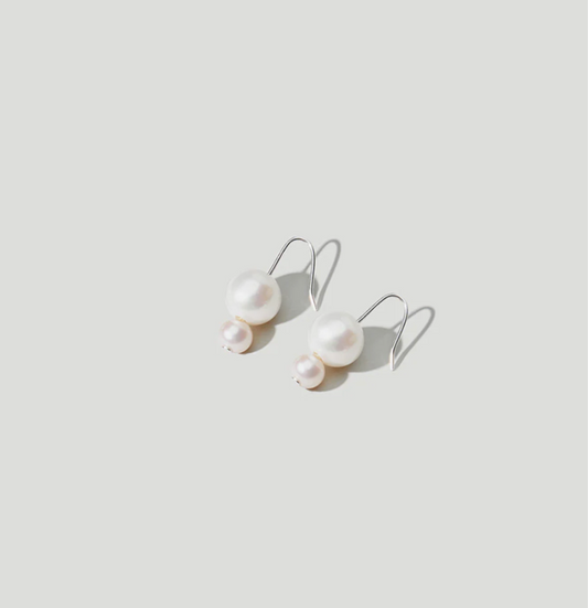 Double Orb Pearl Earrings