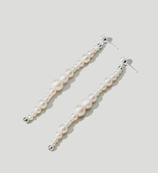 Mixed Pearl Dangle Earrings